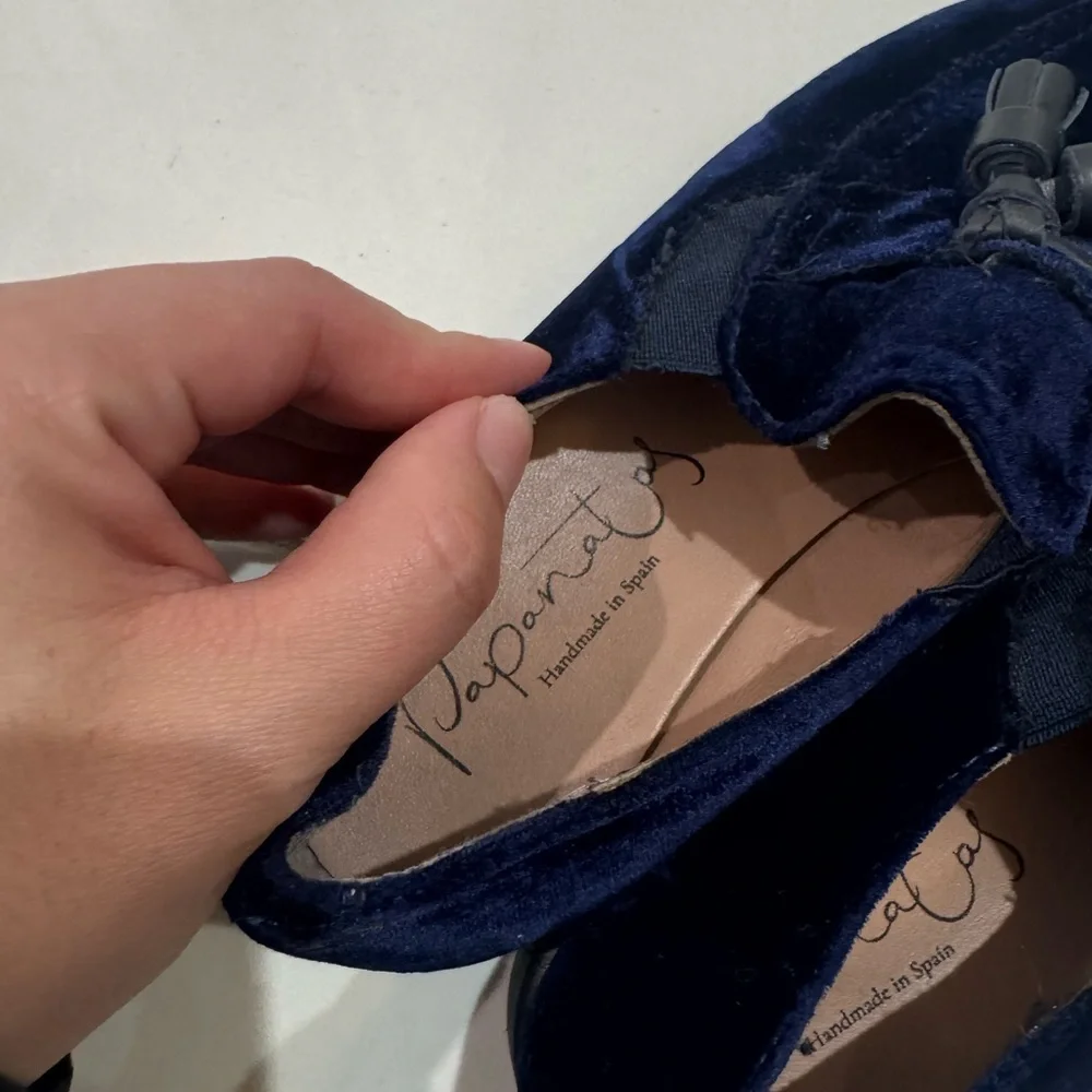 Navy‎ Blue Velvet Kids Shoes
